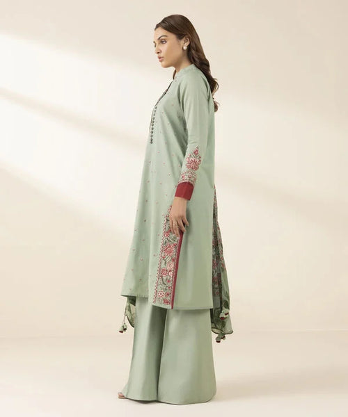 2 Piece - Embroidered Crosshatch Suit