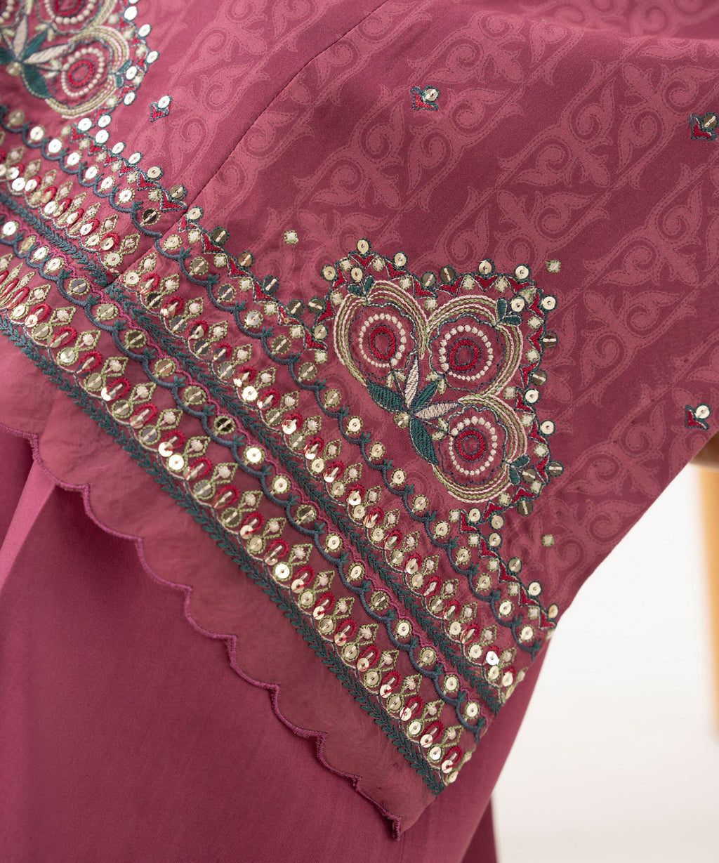 2 Piece - Embroidered Linen Suit