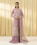 3 Piece - Embroidered Net Suit