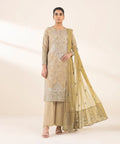 3 Piece - Embroidered Cotton Jacquard Suit
