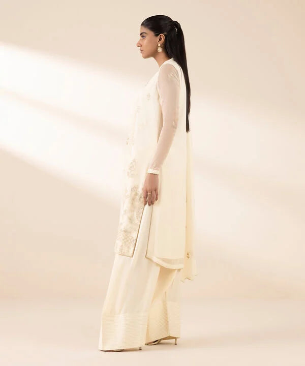 3 Piece - Embroidered Chiffon Suit