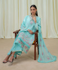 3 Piece - Embroidered Cotton Net Suit