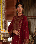 3 Piece - Embroidered Raw Silk Suit