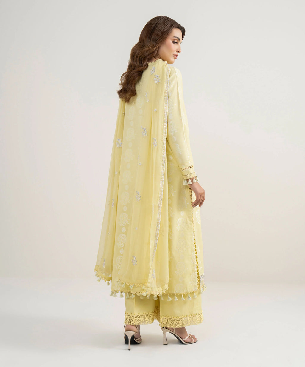 3 Piece - Embroidered Jacquard Suit