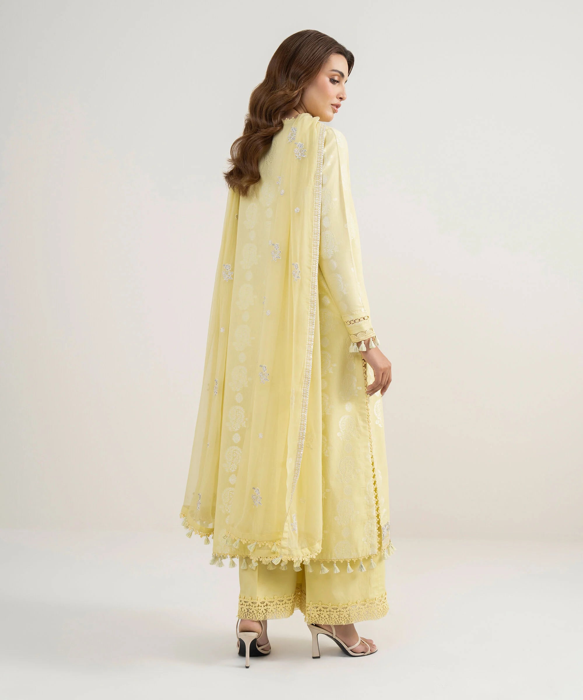 3 Piece - Embroidered Jacquard Suit