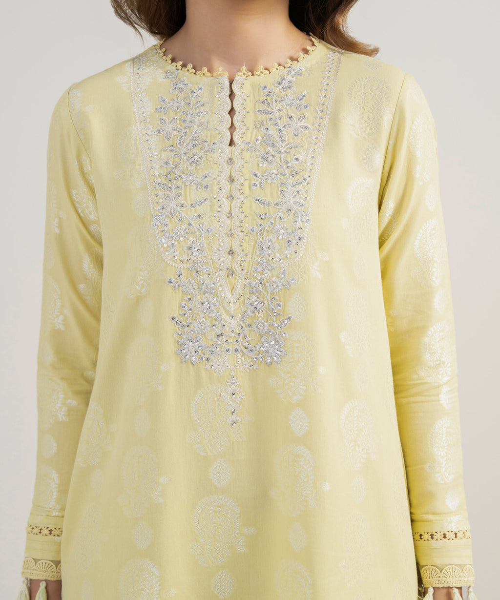 3 Piece - Embroidered Jacquard Suit