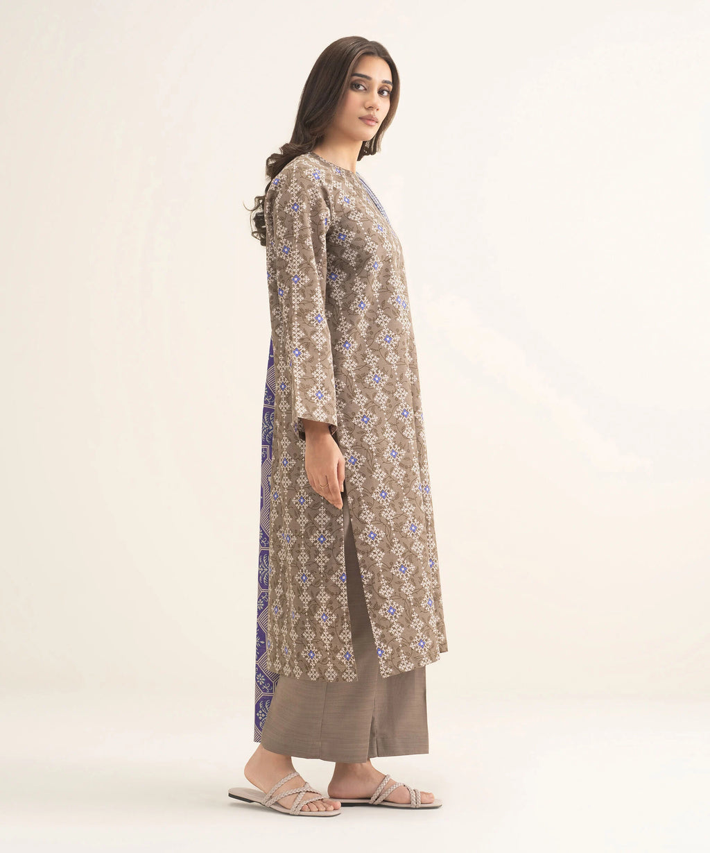 3 Piece - Printed Khaddar Suit