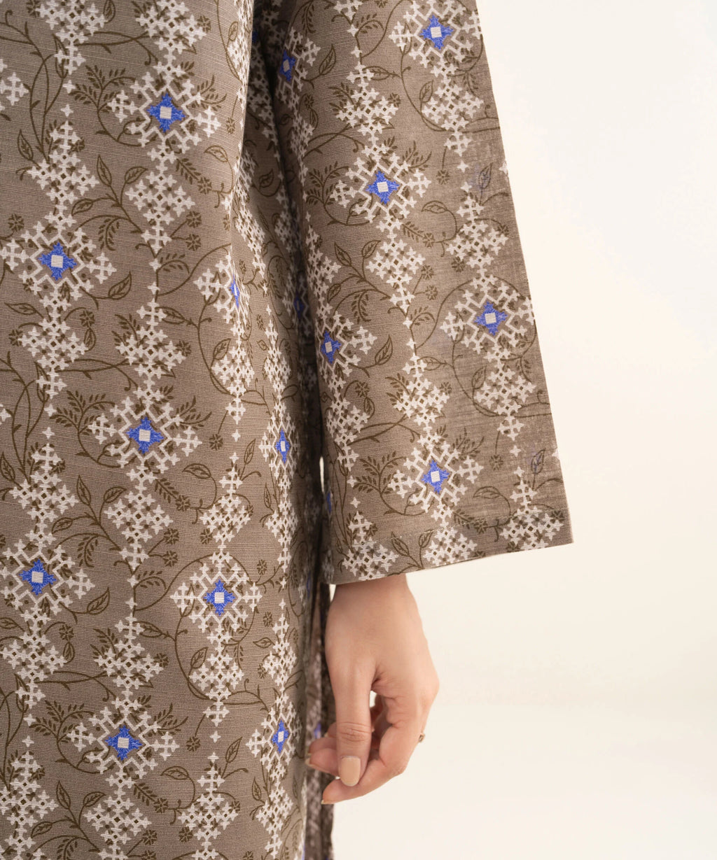 3 Piece - Printed Khaddar Suit