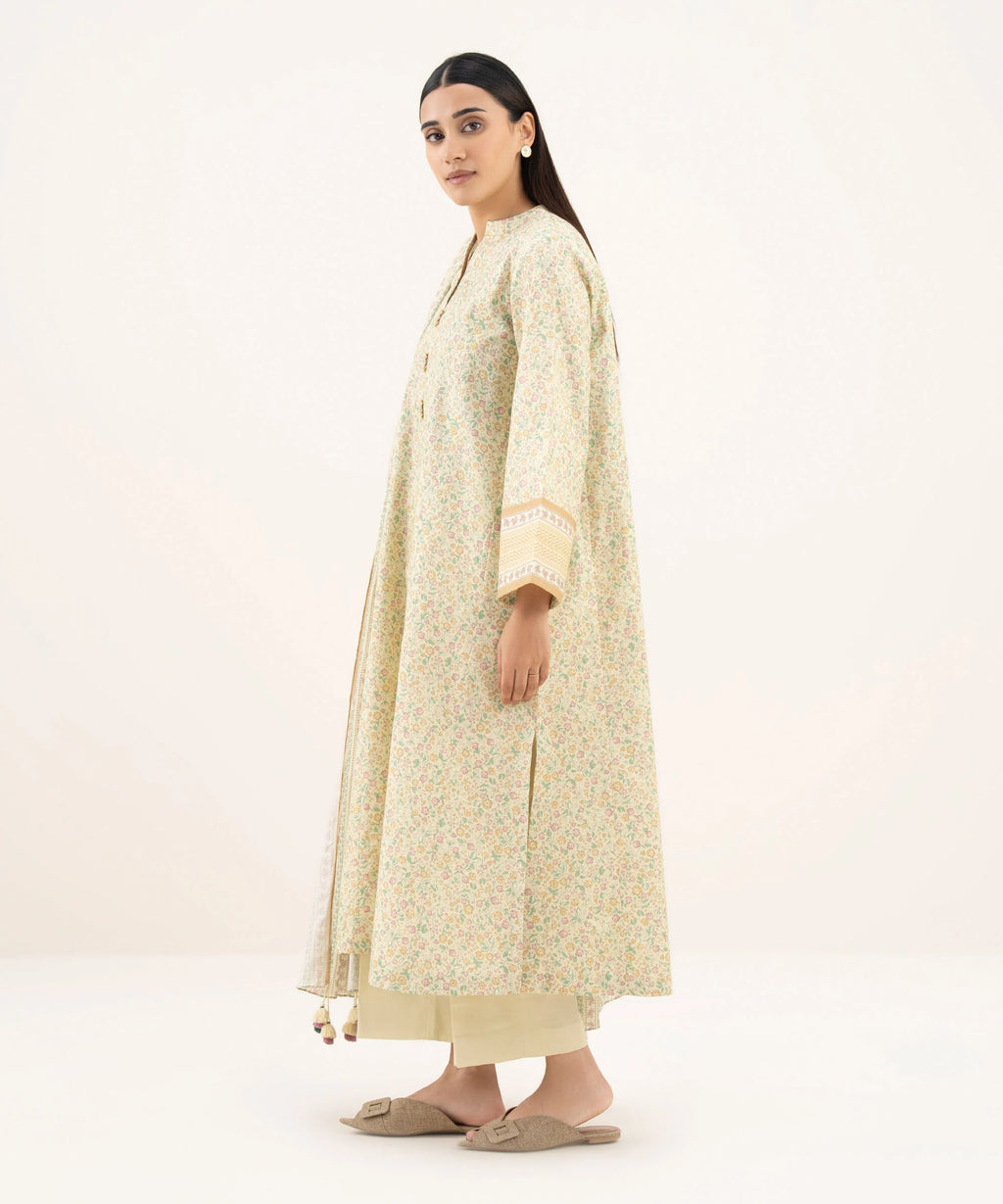 3 Piece - Printed Cotton Suit