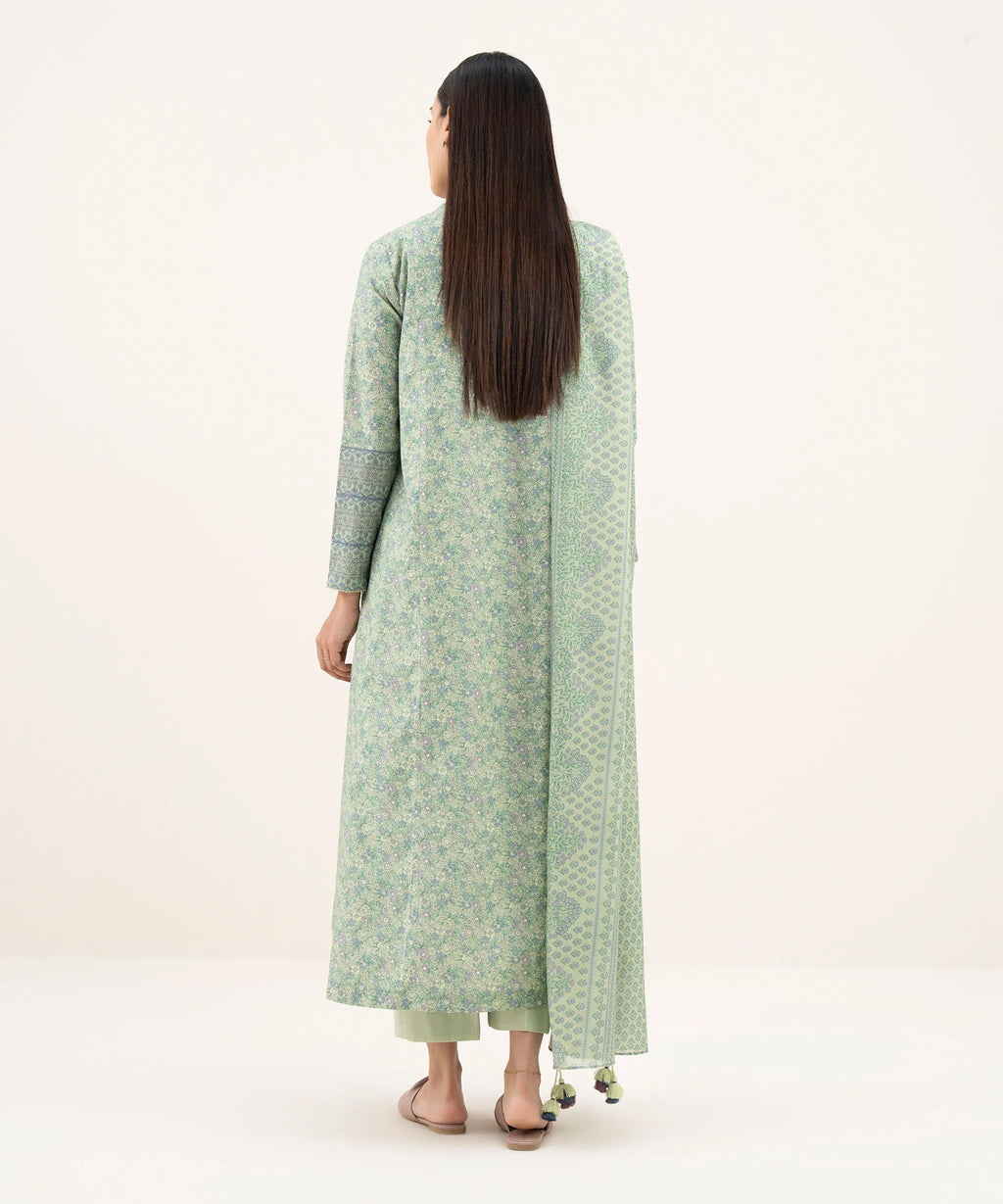 3 Piece - Printed Cotton Suit