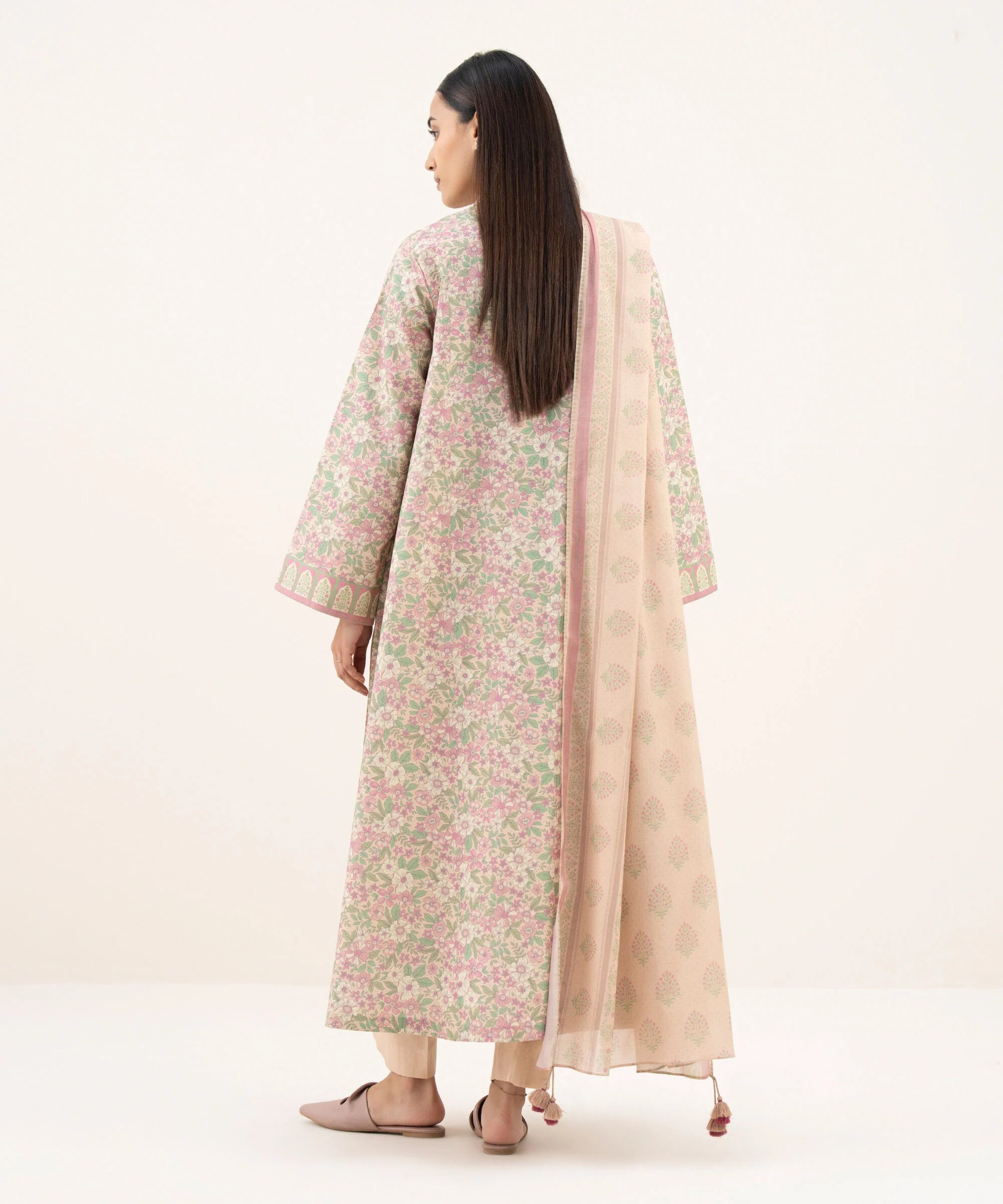3 Piece - Printed Cotton Suit