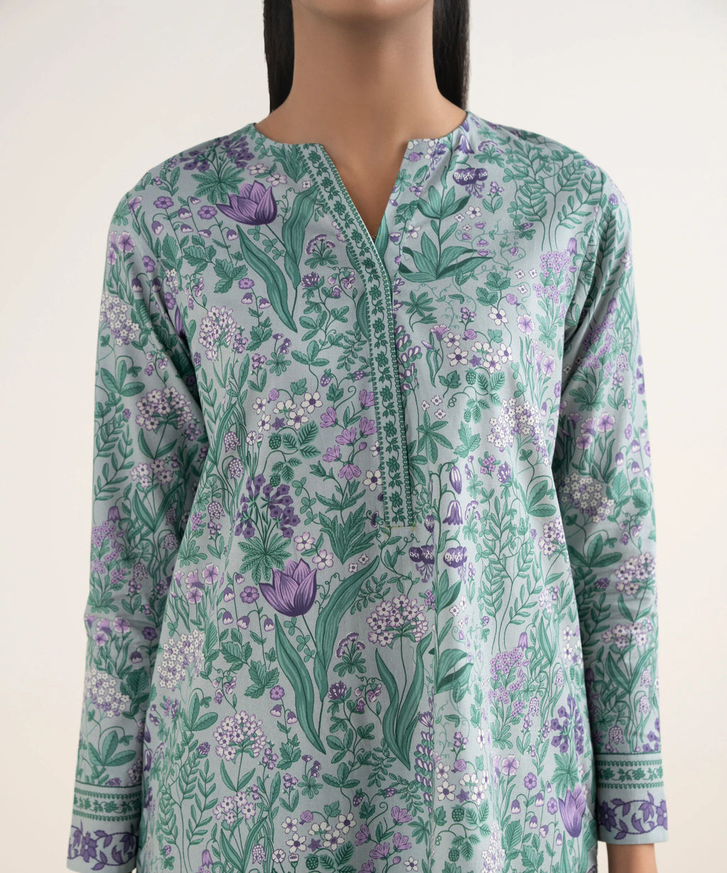 3 Piece - Printed Cotton Suit