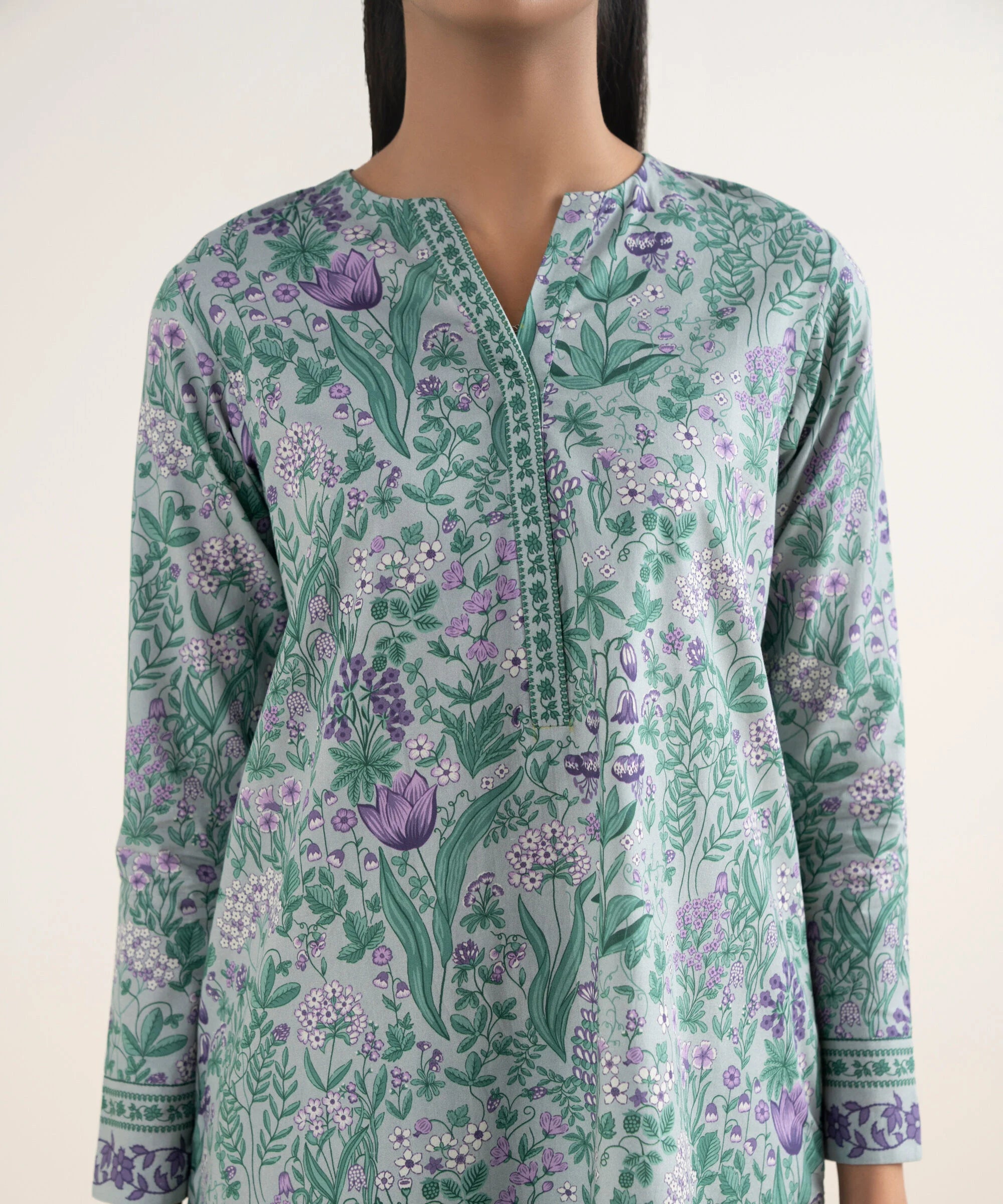 3 Piece - Printed Cotton Suit