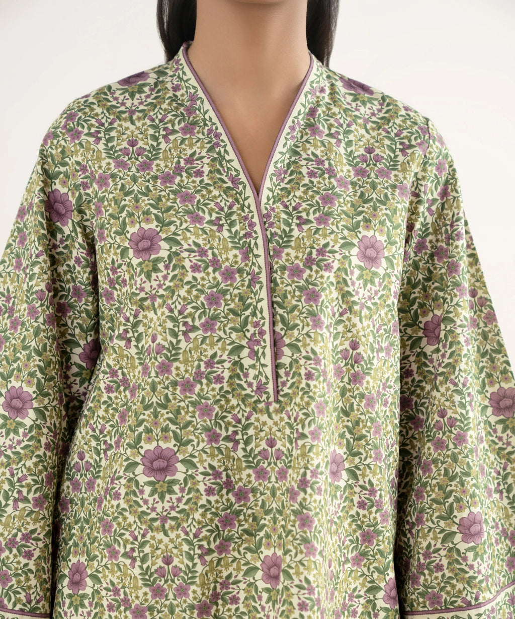 3 Piece - Printed Cotton Suit