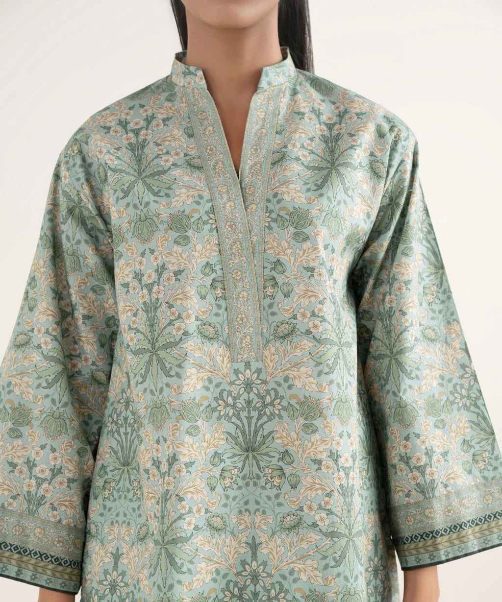 3 Piece - Printed Cotton Suit
