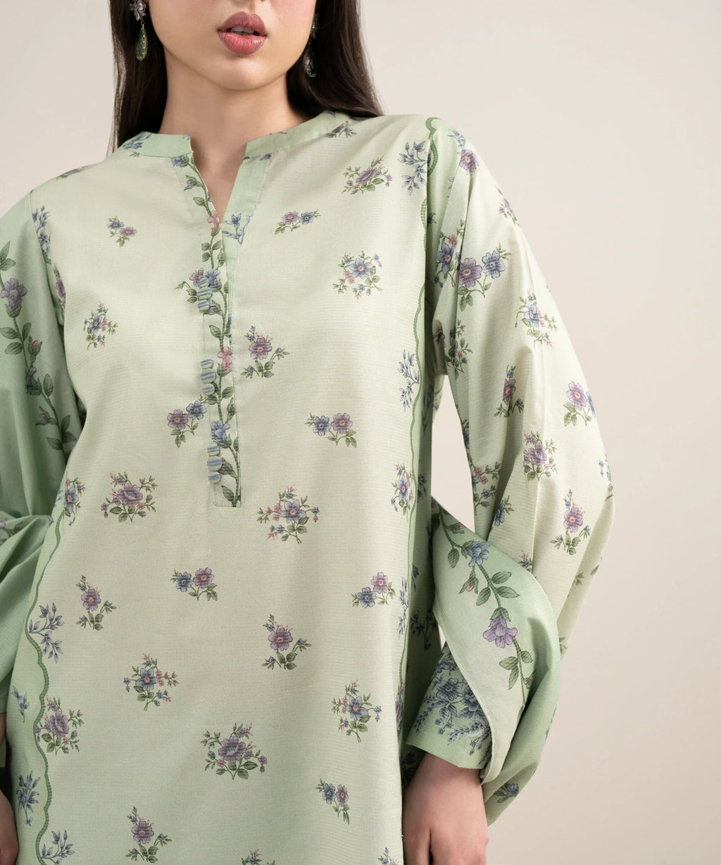 3 Piece - Printed Zari Lawn Suit