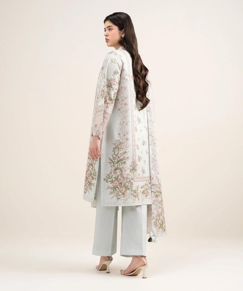 3 Piece - Printed Zari Lawn Suit