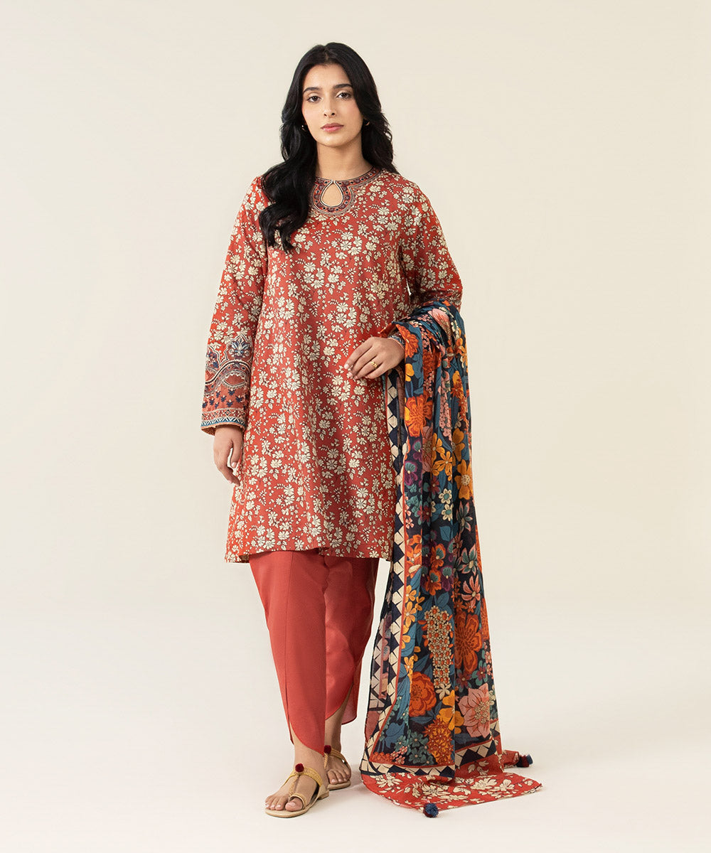 3 Piece - Embroidered Textured Lawn Suit