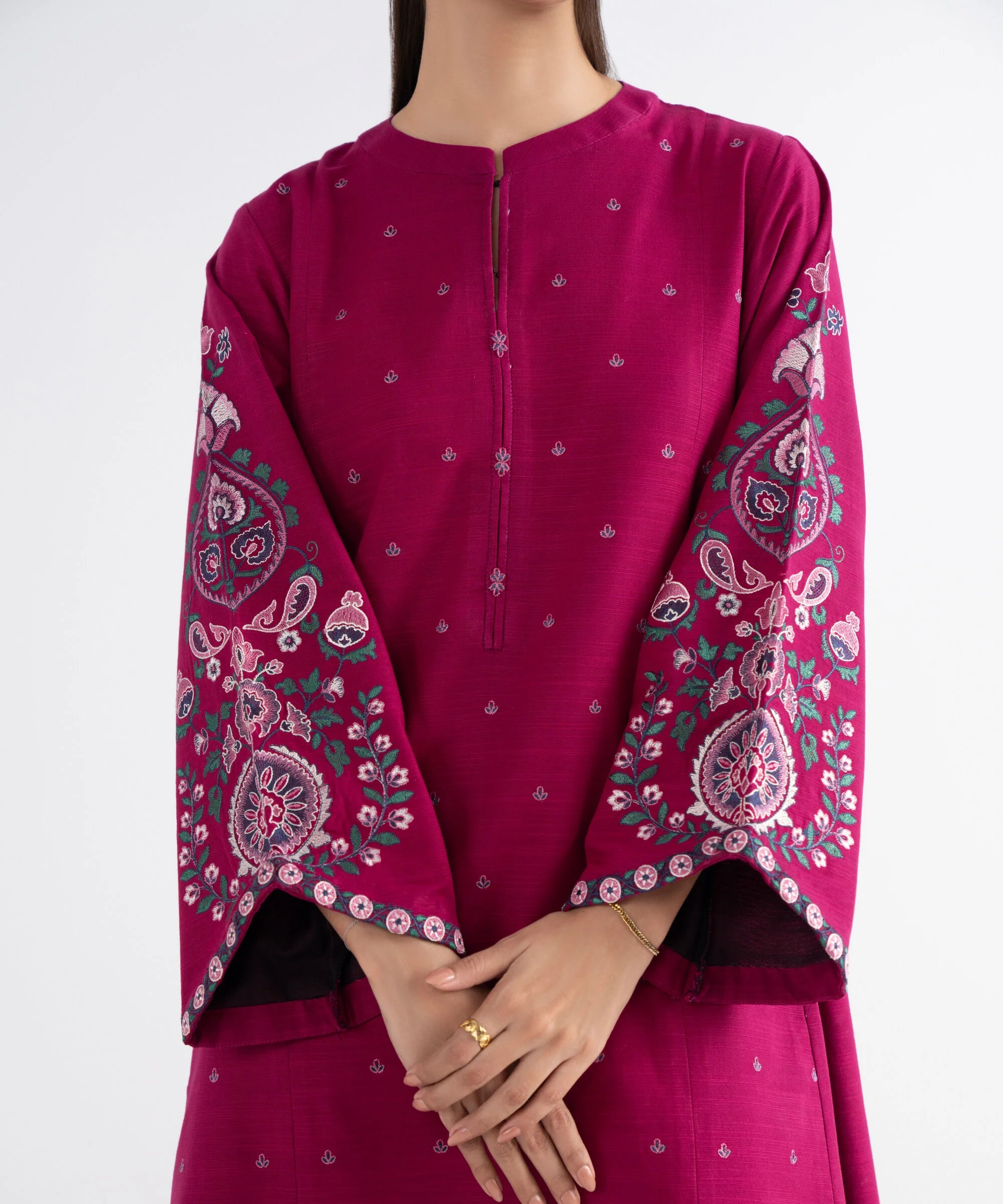3 Piece - Embroidered Khaddar Suit