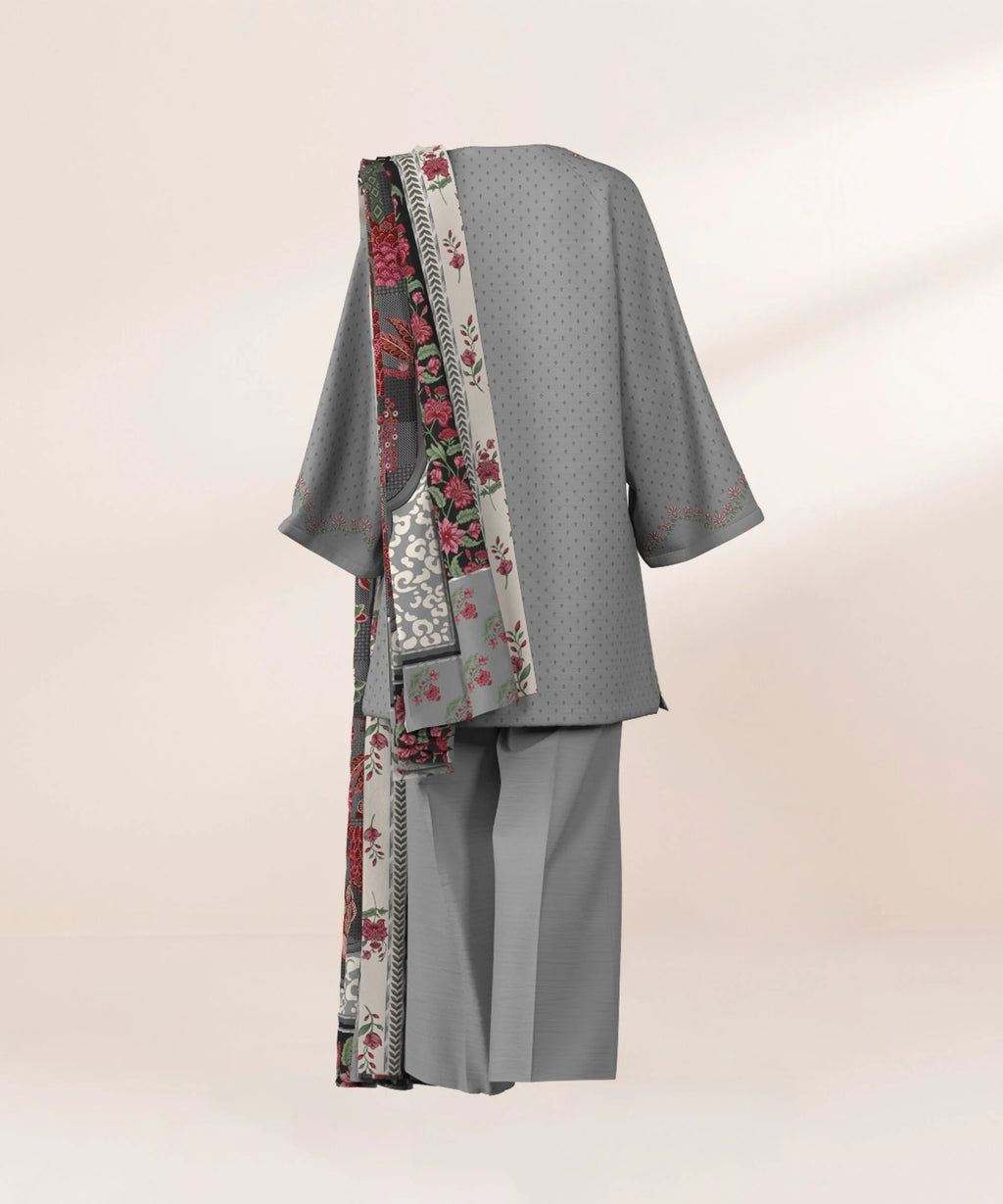 3 Piece - Embroidered Khaddar Suit