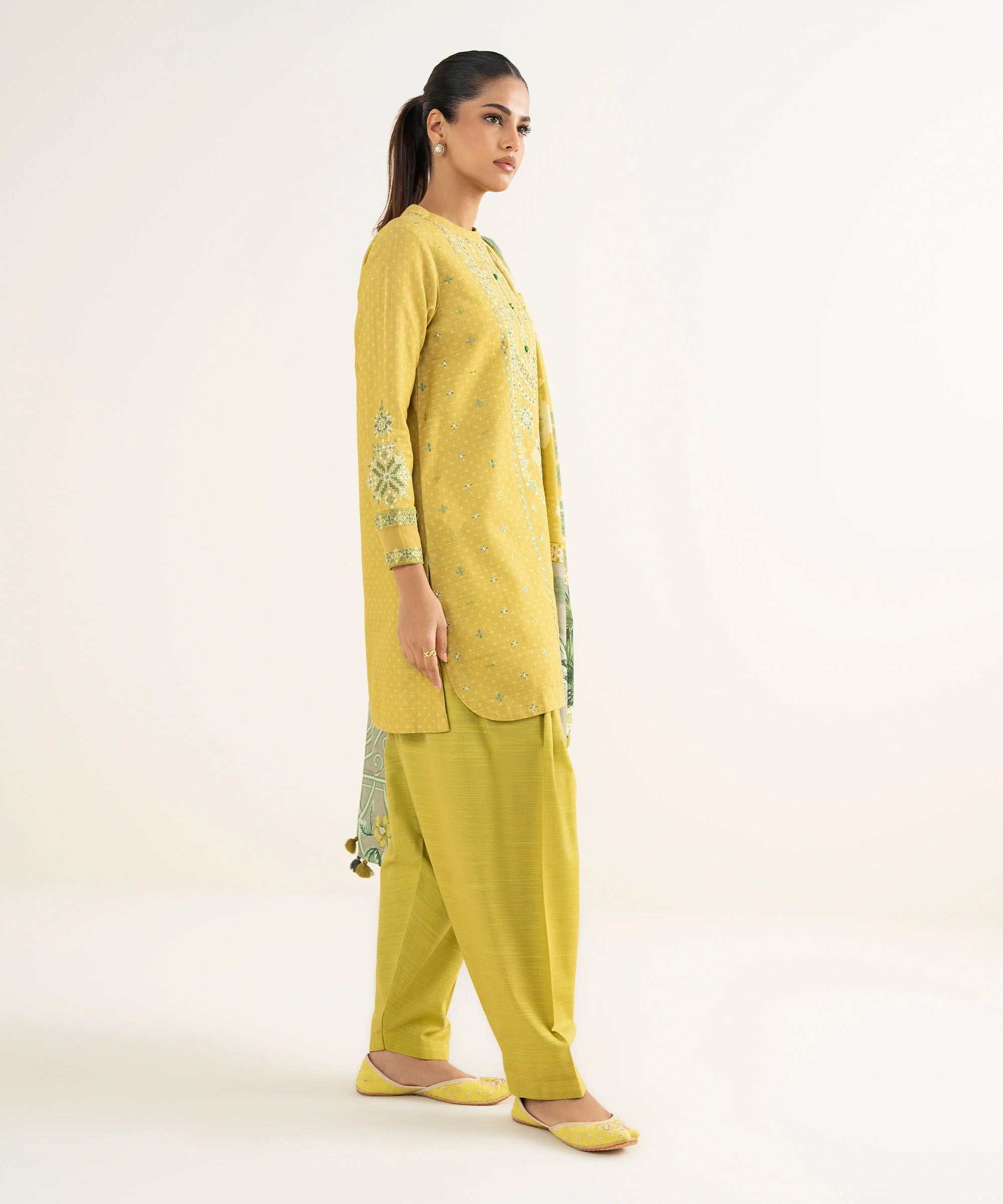 3 Piece - Embroidered Khaddar Suit