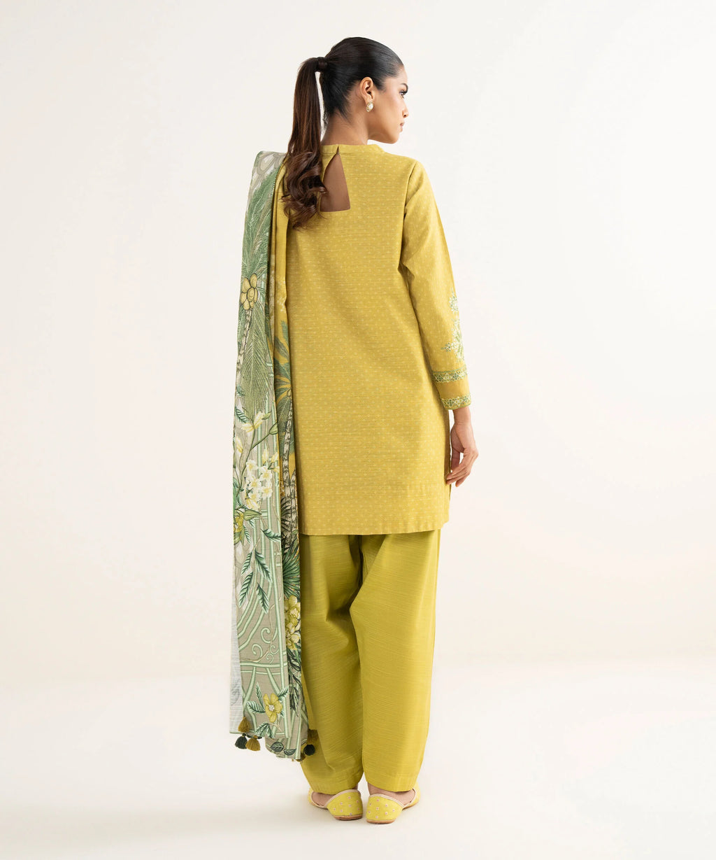 3 Piece - Embroidered Khaddar Suit