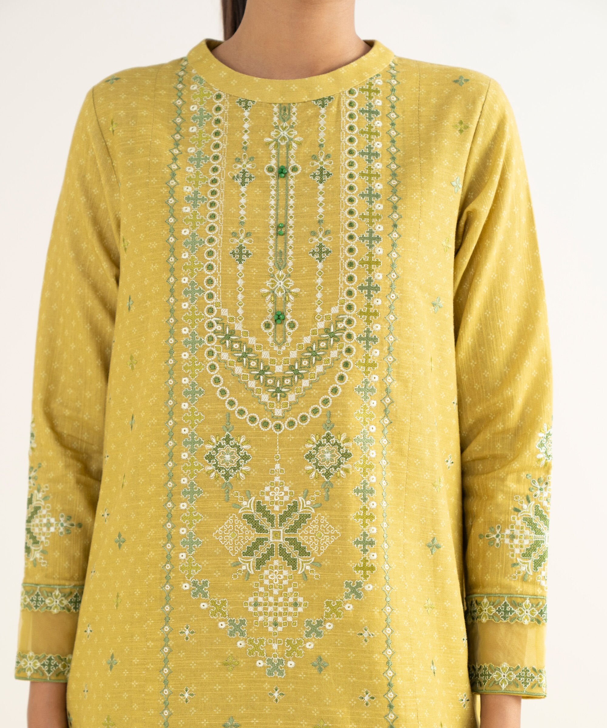 3 Piece - Embroidered Khaddar Suit