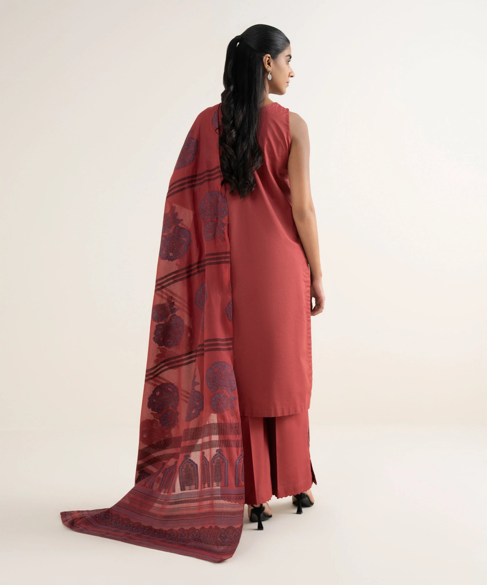 3 Piece - Embroidered Cotton Suit