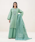 3 Piece - Embroidered Cotton Suit
