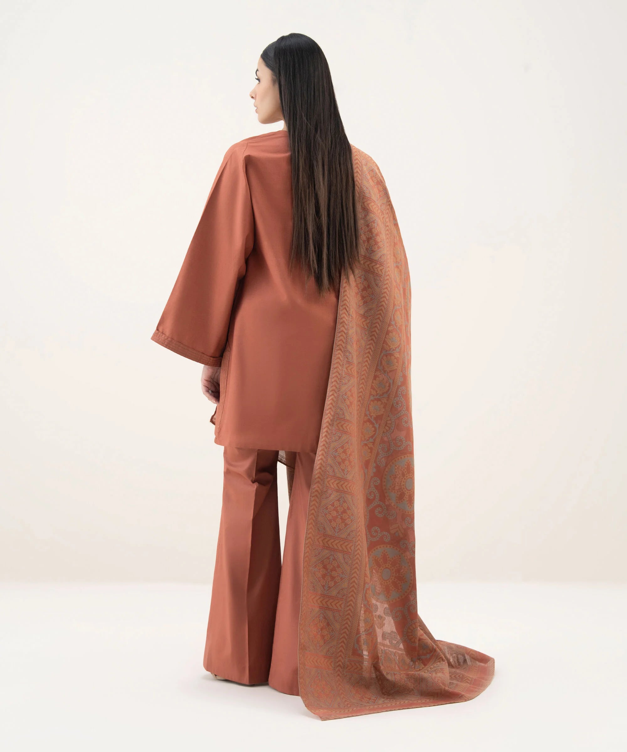 3 Piece - Embroidered Cotton Suit