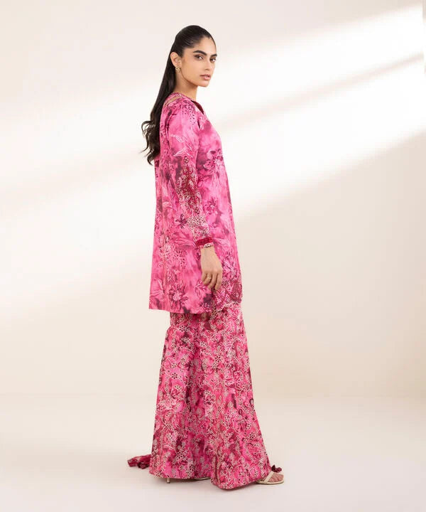 3 Piece - Embroidered Dobby Suit