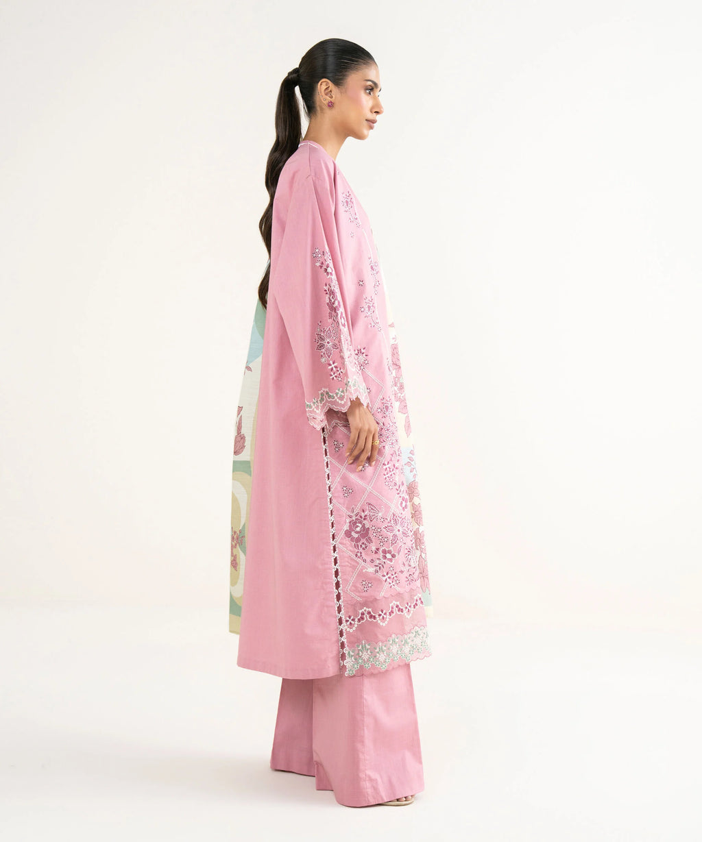 3 Piece - Embroidered Crosshatch Suit