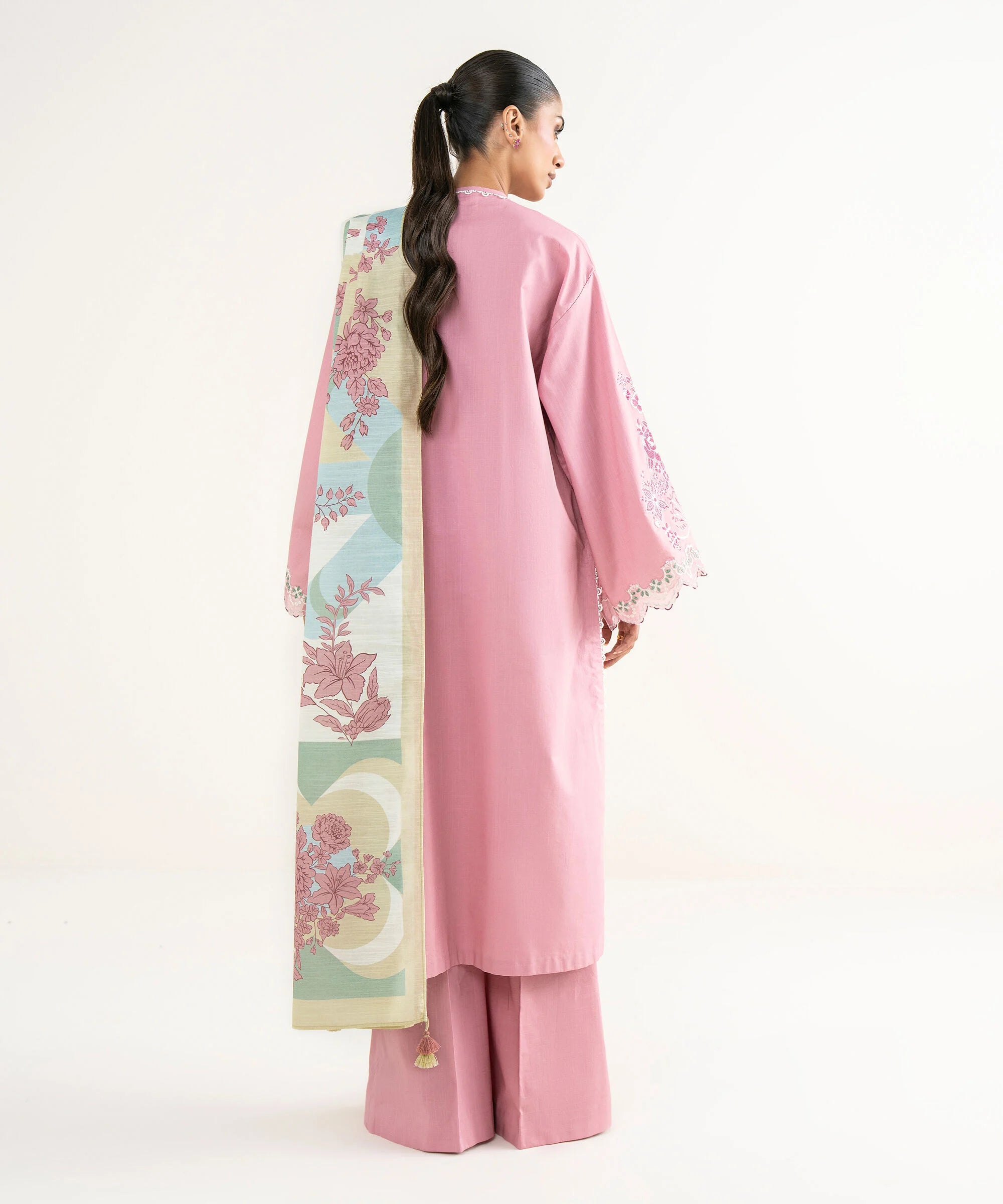 3 Piece - Embroidered Crosshatch Suit