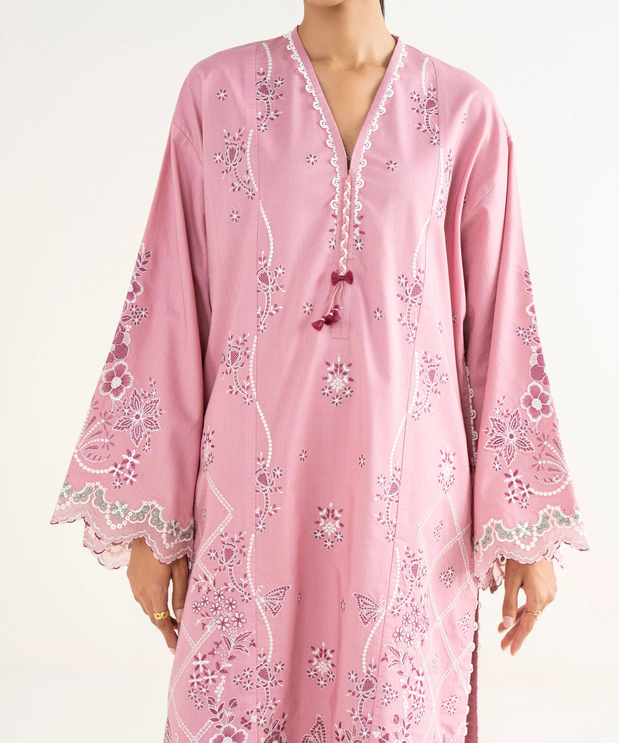 3 Piece - Embroidered Crosshatch Suit