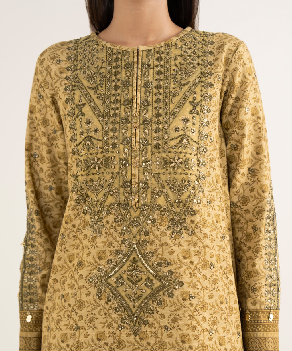 3 Piece - Embroidered Cotton Suit