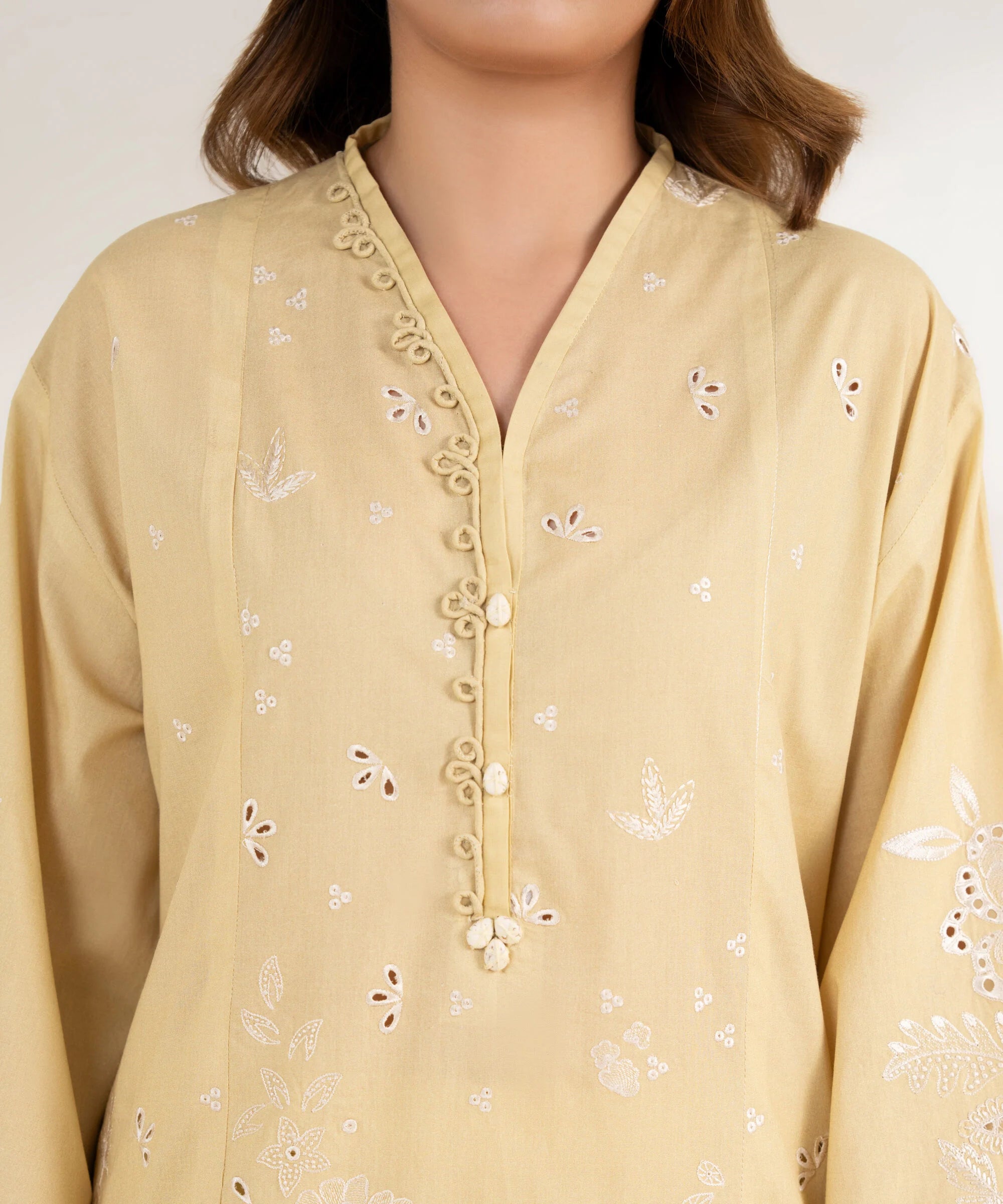 3 Piece - Embroidered Cotton Suit