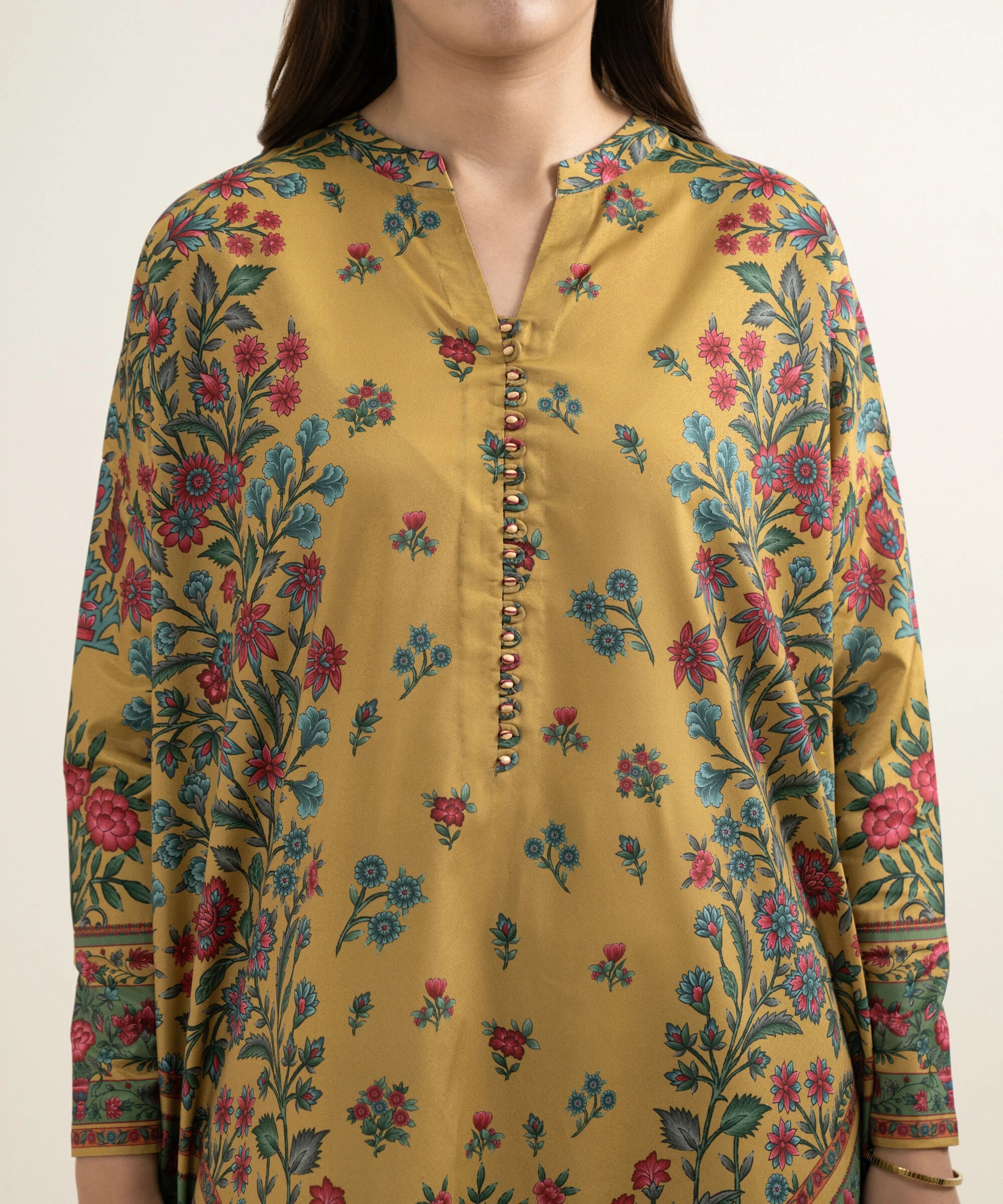 3 Piece - Printed Silk Suit