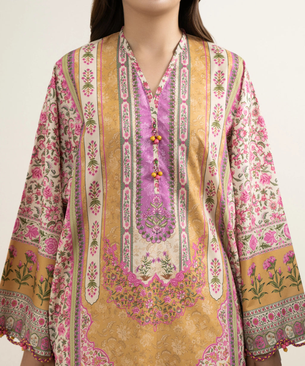 3 Piece - Printed Silk Suit