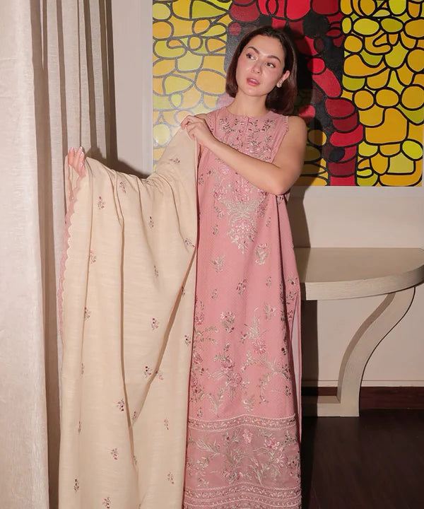 3 Piece - Embroidered Dobby Suit