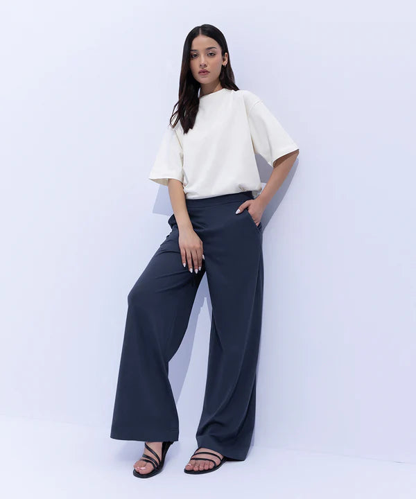 Wide Leg Jersey Trousers