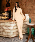 Straight-Fit Textured Trousers