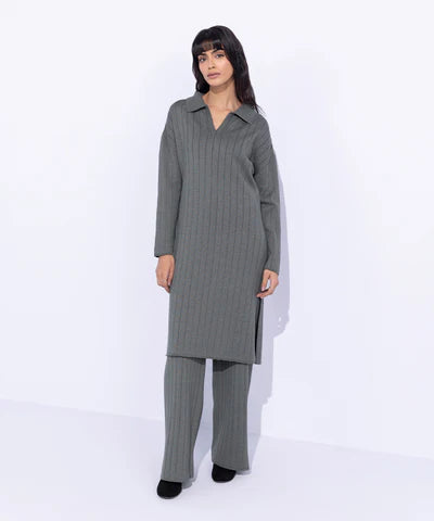 Wide Ribbed Long Sweater