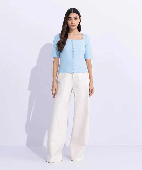 Square-Neck Rib Top