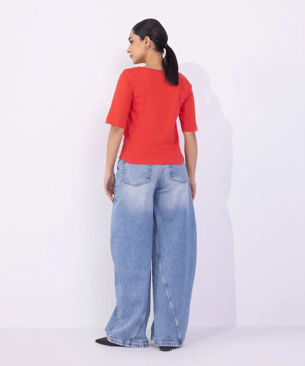 Square-Neck Rib Top